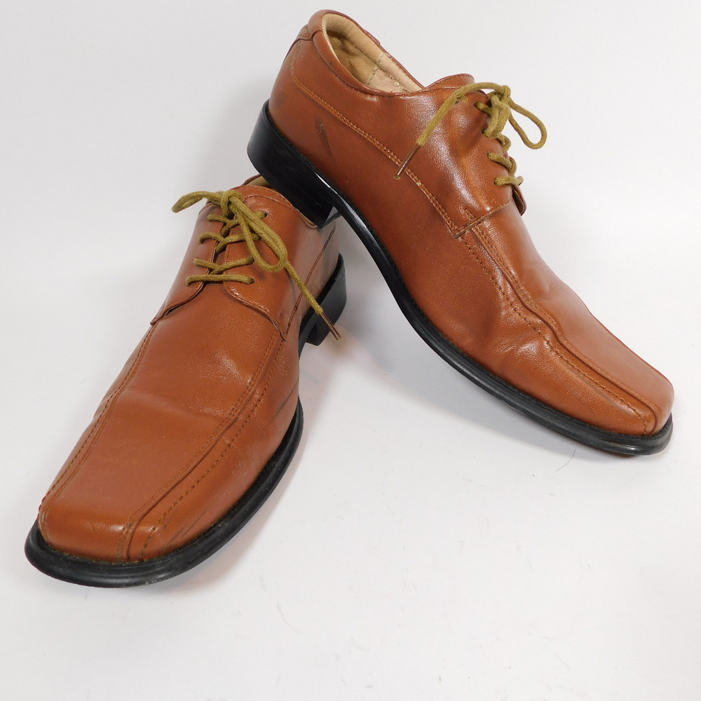 Milano Moda Men's Brown Dress Shoes 10 CL2678 0120